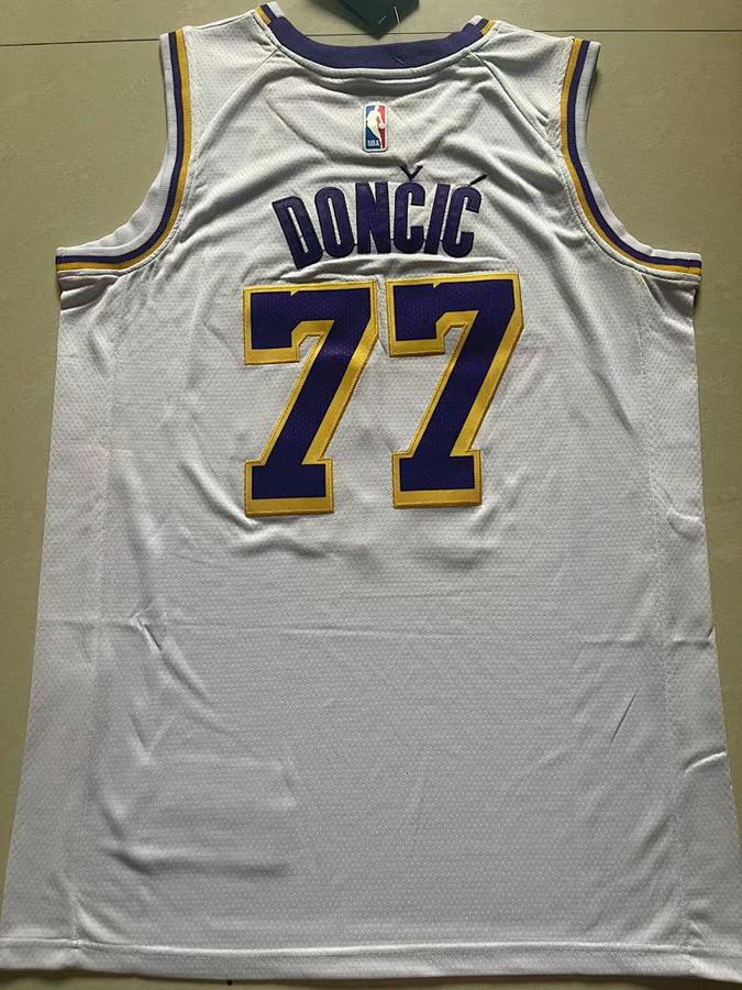 Lakers #77 Luka Doncic White Jersey