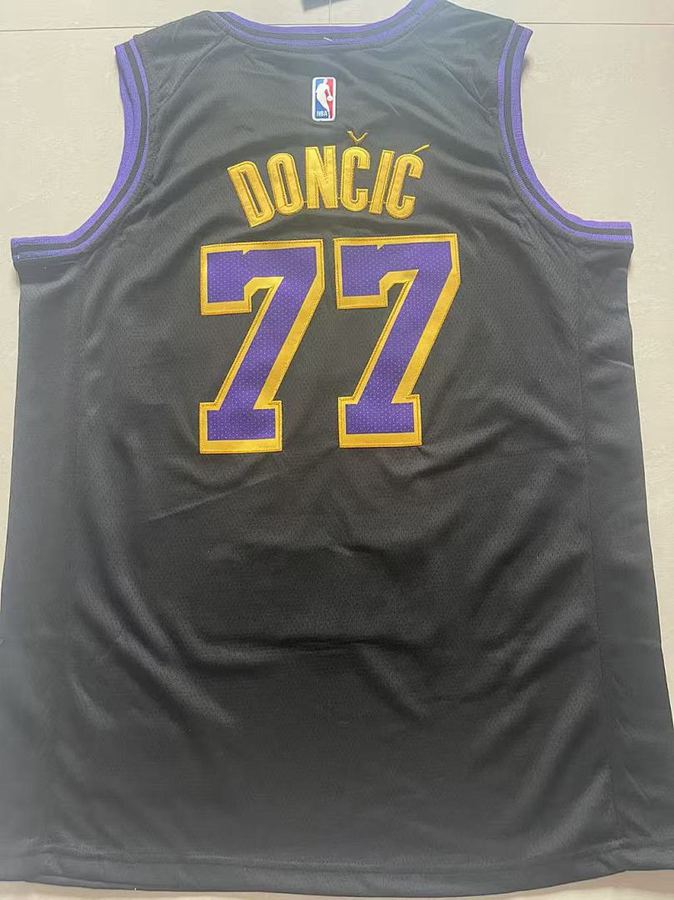 Lakers #77 Luka Doncic Black City Edition Jersey