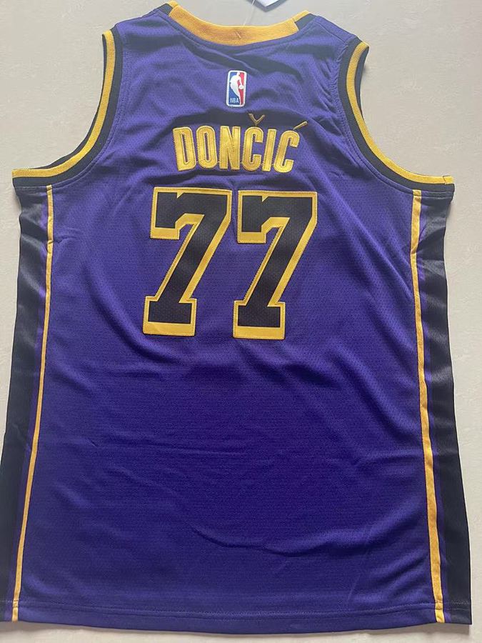 Lakers #77 Luka Doncic Purple Kids Jersey