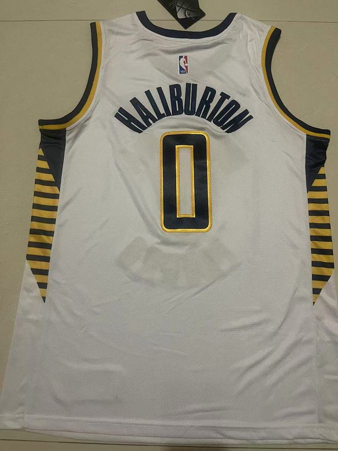Pacers #0 White Championship Jersey