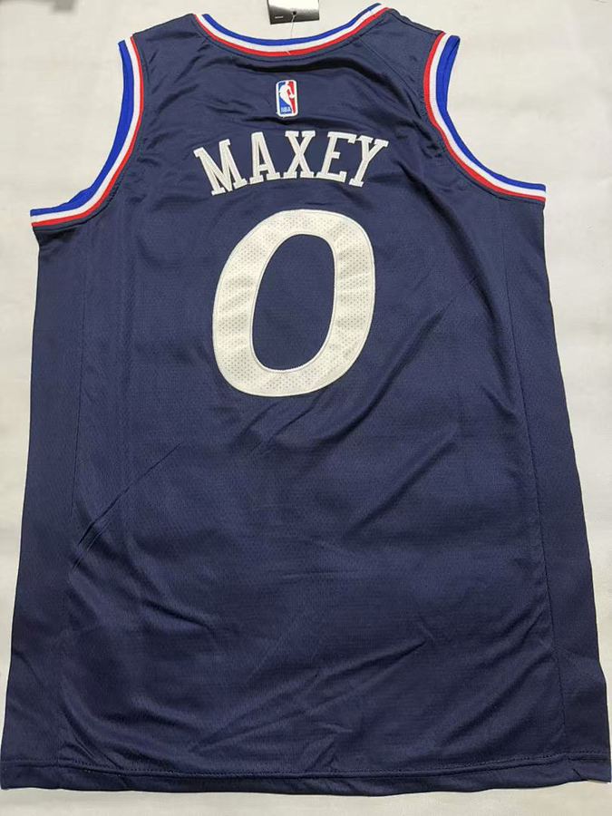 76ers #0 Navy Blue Jersey
