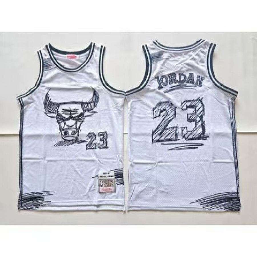 Bulls #23 White Jersey