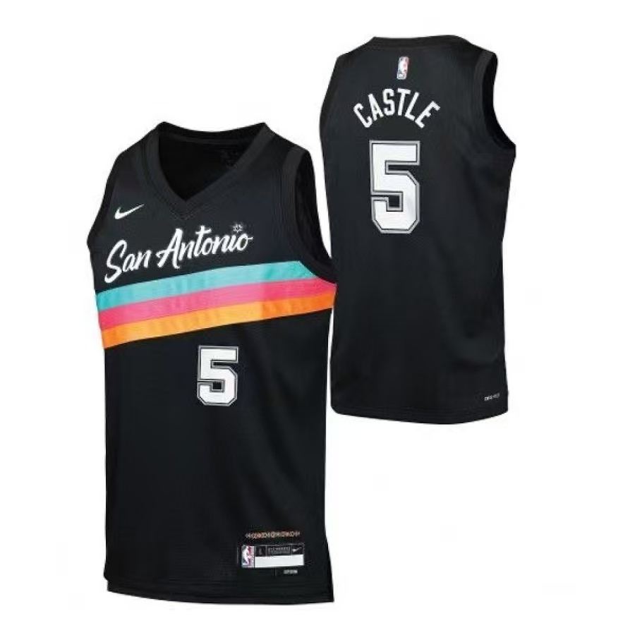 Spurs #5 Black Nike Jersey
