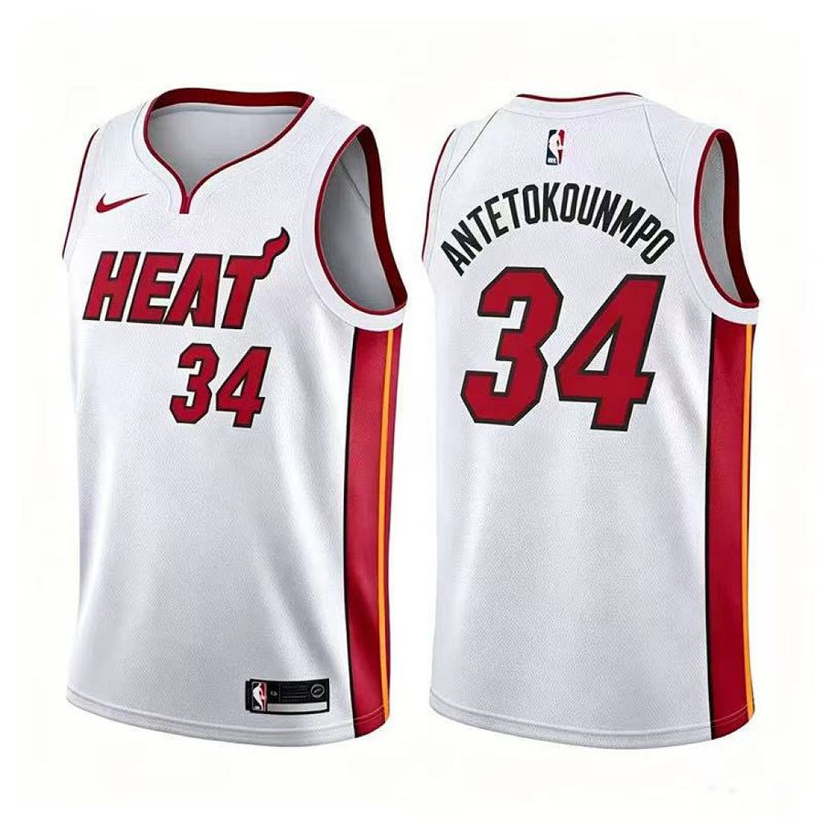 Heat #34 White Nike Jersey
