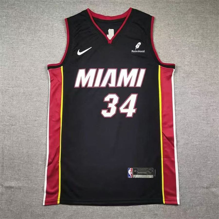 Heat #34 Black Nike Jersey
