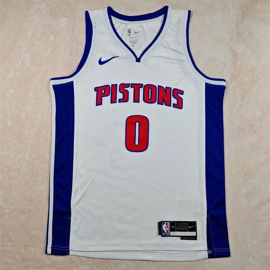 Pistons #0 White Nike Jersey
