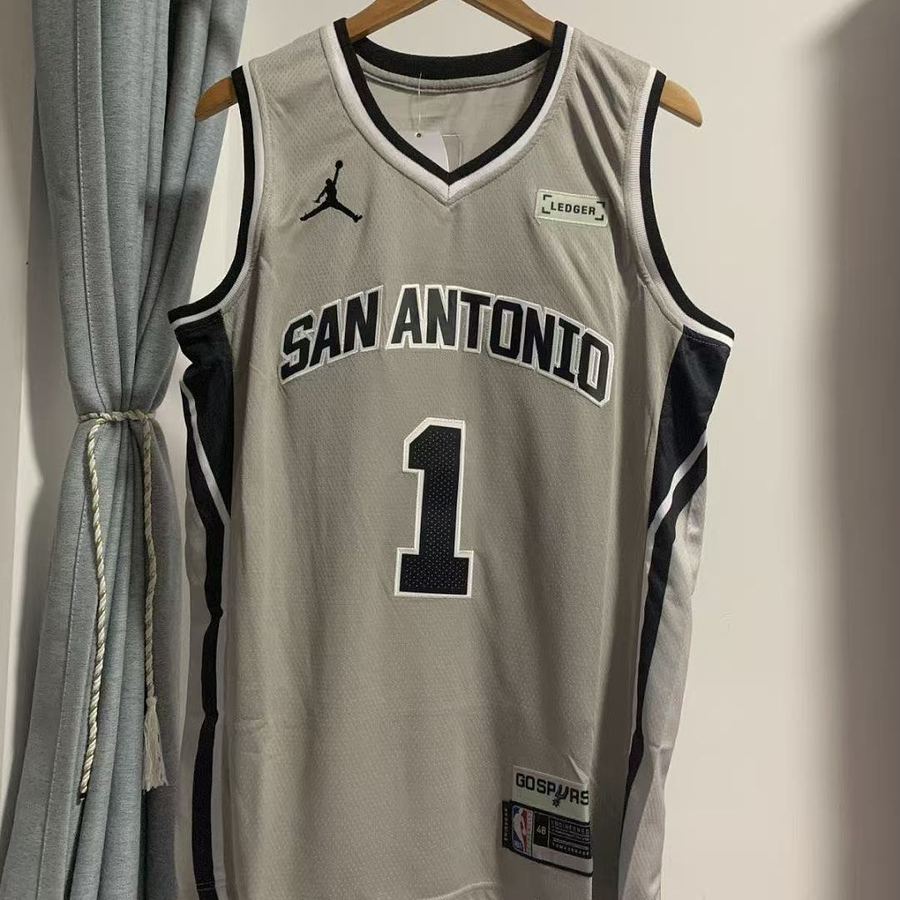 Spurs #1 Gray Nike Jersey