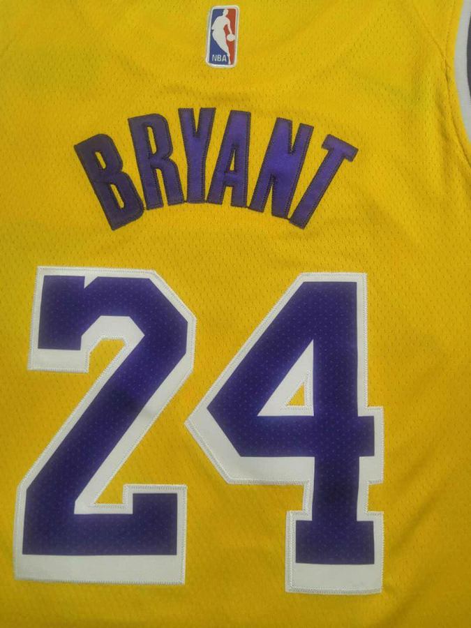 Lakers #24 Yellow Crew Neck Jersey