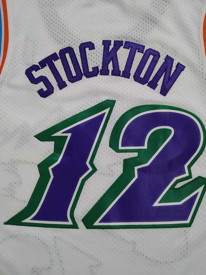 Jazz #12 White Retro Jersey