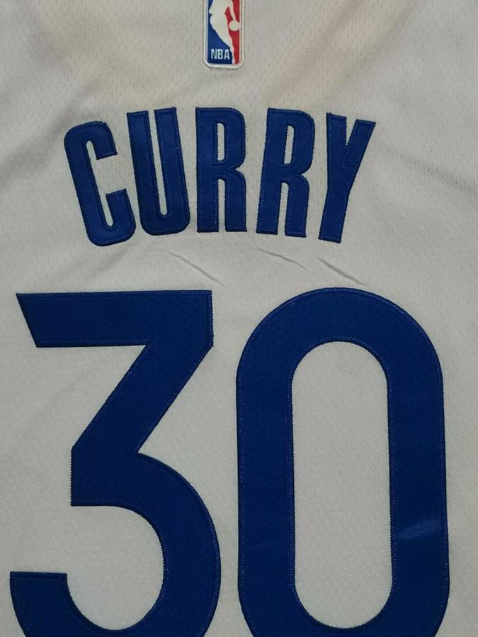 Warriors #30 White Jersey