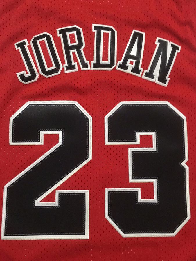 Bulls Michael Jordan Red Embroidered Jersey