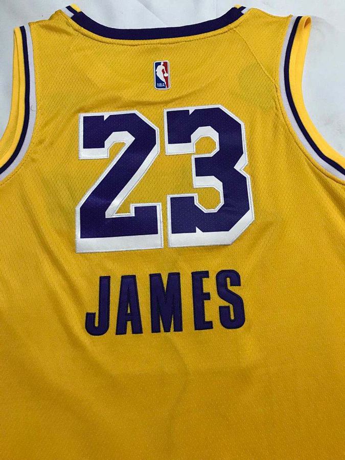 Lakers #23 Yellow Crew Neck Jersey