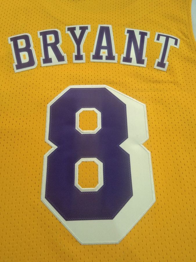 Lakers #8 Yellow Retro Jersey