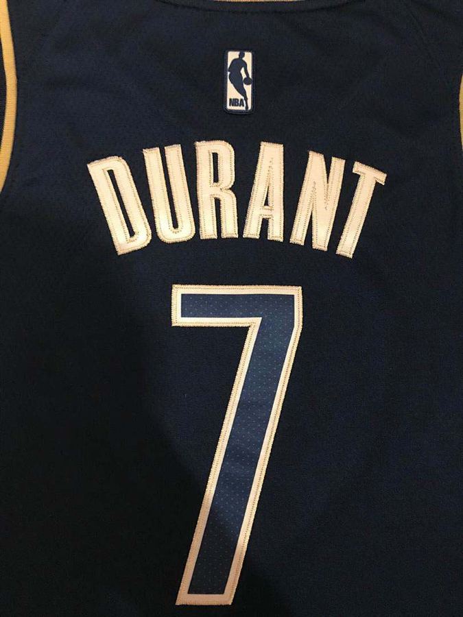 Nets Kevin Durant Black Gold Jersey