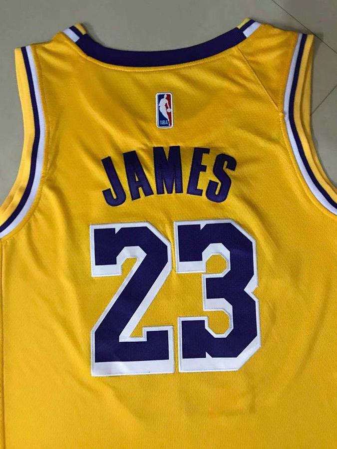 Lakers #23 Yellow Crew Neck Jersey