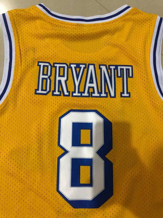 Lakers #8 Kobe Bryant Yellow Jersey