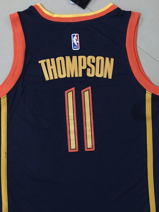 Warriors Klay Thompson Navy Blue City Edition Jersey