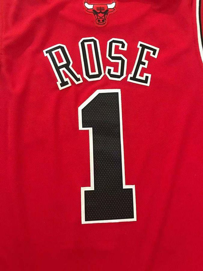 Bulls #1 Derrick Rose Red Jersey