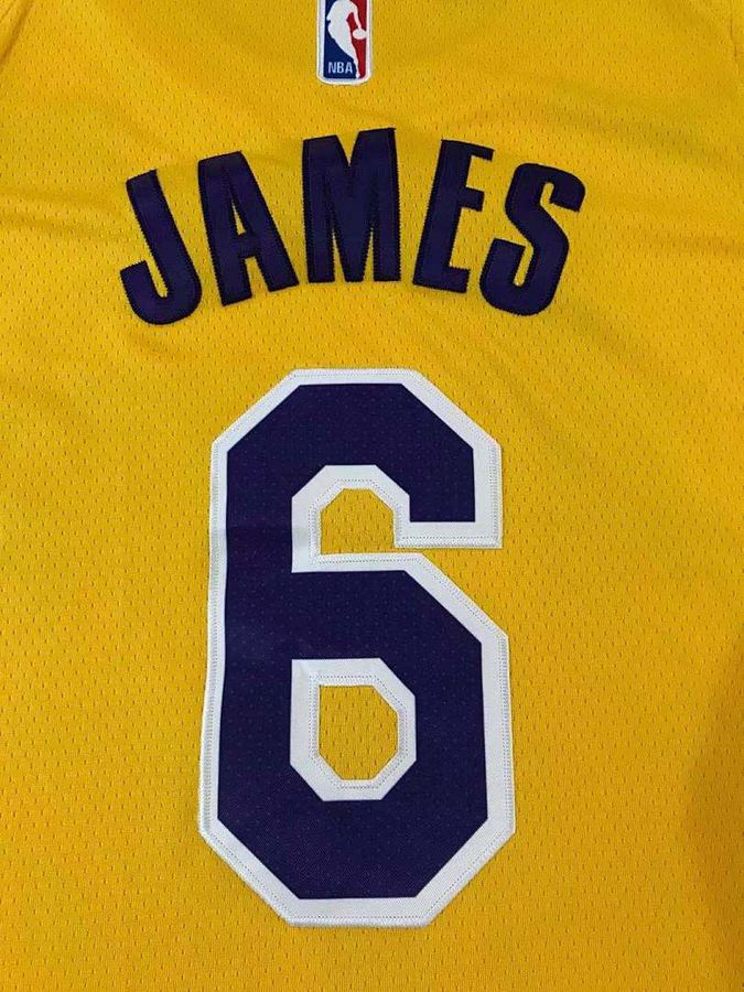 Lakers #6 LeBron James Yellow Jersey