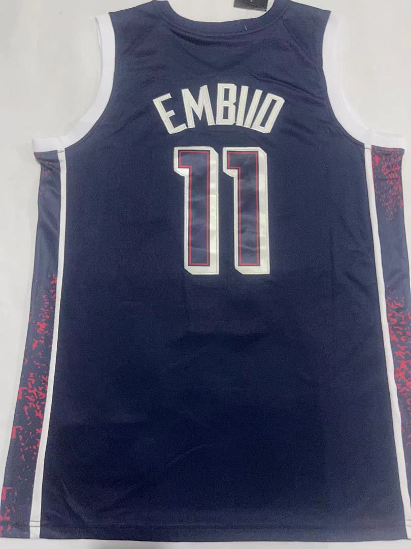 Team USA #11 LeBron James Navy Blue Jersey