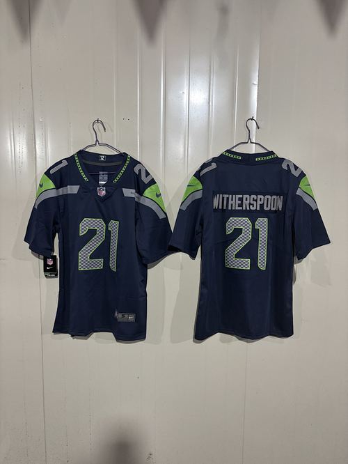 Seahawks #21 Navy Blue Jersey
