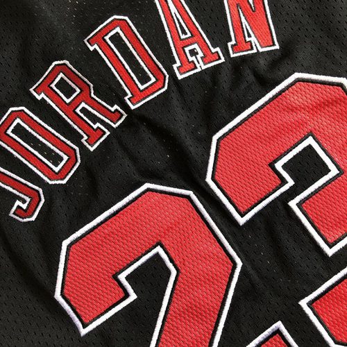 Bulls #23 Black Championship Embroidered Jersey