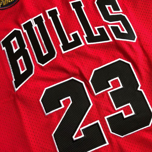 Bulls #23 Red Championship Embroidered Jersey