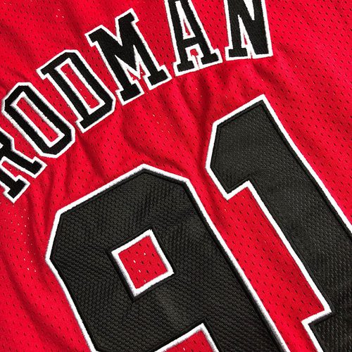 Bulls #91 Red Embroidered Jersey XS-XXL