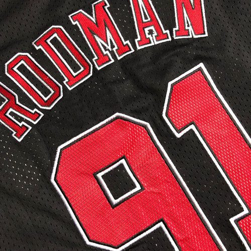 Bulls #91 Black Embroidered Jersey XS-XXL