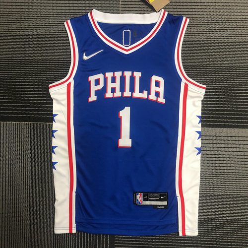 76ers Blue 75th Anniversary Heat Pressed Jersey