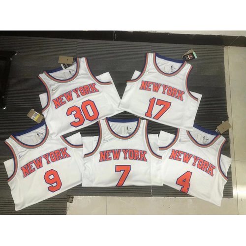Knicks White Heat Pressed Jersey