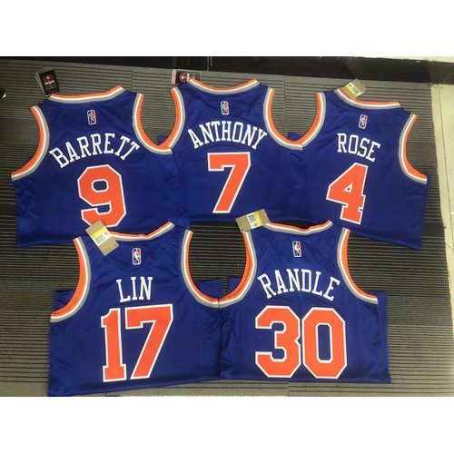 Knicks Blue Heat Pressed Jersey