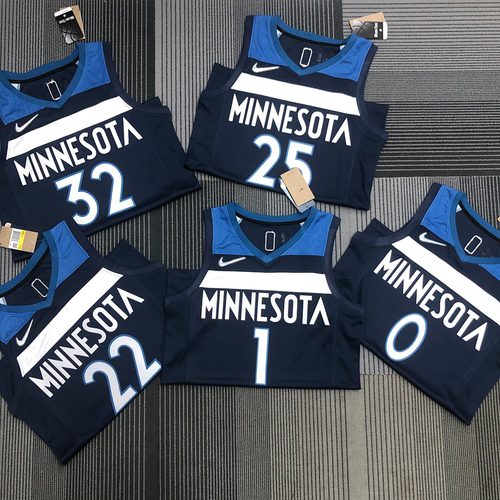 Timberwolves Blue 75th Anniversary Heat Pressed Jersey