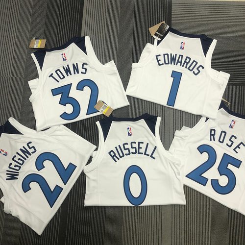 Timberwolves White 75th Anniversary Heat Pressed Jersey