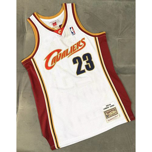 Cavaliers #23 LeBron James White Retro Embroidered Jersey