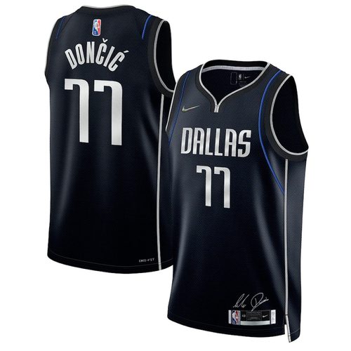 Mavericks Luka Doncic Black 75th Anniversary Jersey