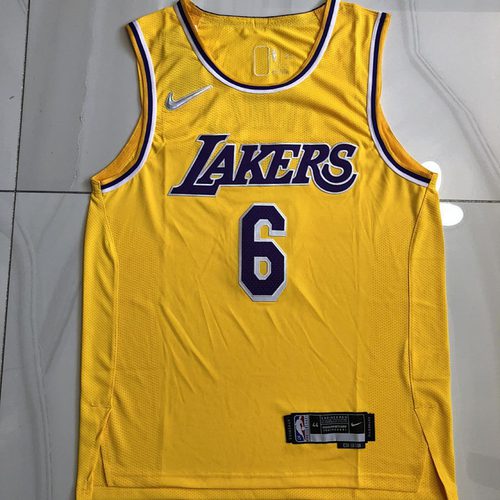 Lakers #6 Yellow Retro Jersey XS-XXL