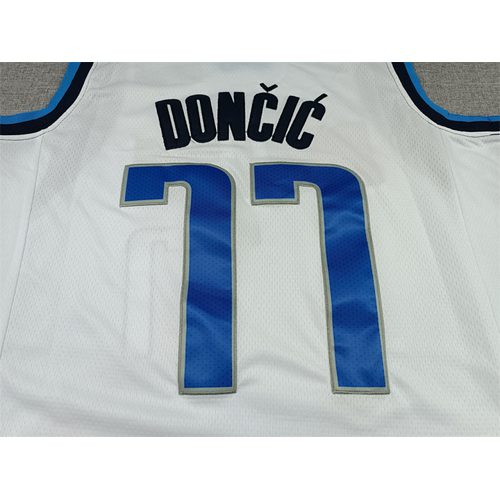 Mavericks #77 White Embroidered Jersey