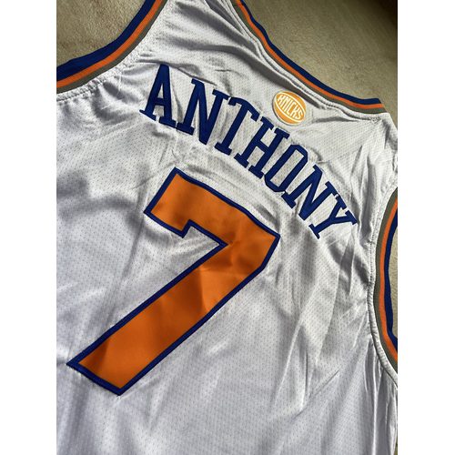 Knicks #7 Carmelo Anthony White Jersey