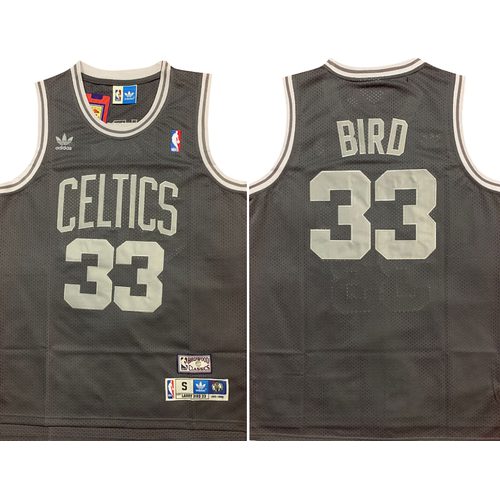Celtics #33 Larry Bird Gray Retro Jersey