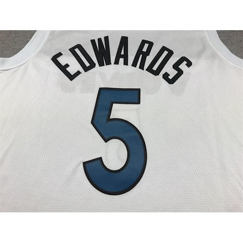 Timberwolves #5 White Jersey