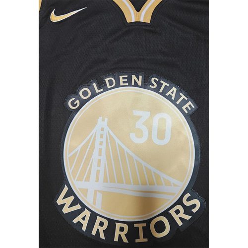 Warriors #30 Stephen Curry Black Gold Jersey