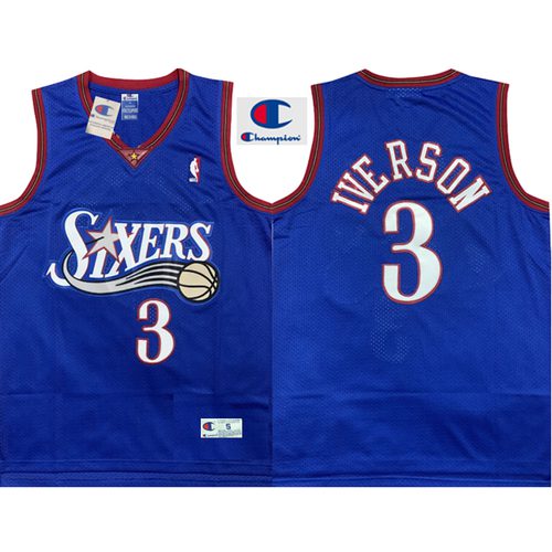 76ers Allen Iverson Blue Jersey