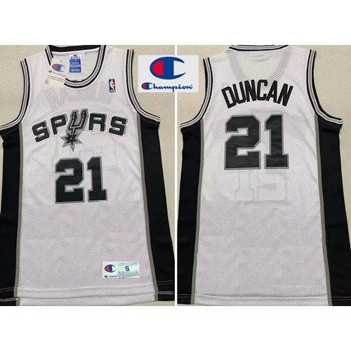 Spurs Tim Duncan White Jersey