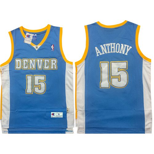 Nuggets #15 Carmelo Anthony Blue Retro Jersey