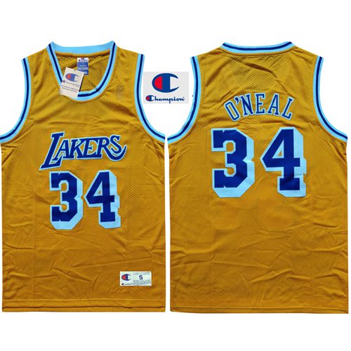 Lakers Shaquille O'Neal Yellow Jersey