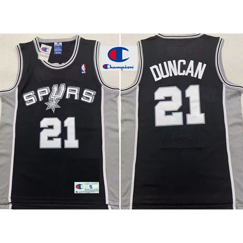 Spurs Tim Duncan Black Jersey