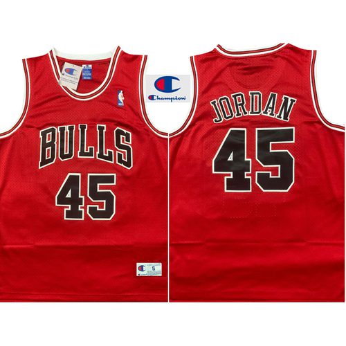 Bulls #45 Michael Jordan Red Retro Jersey