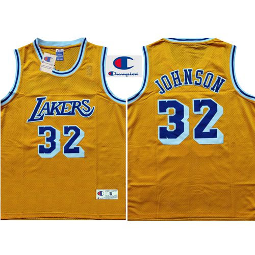 Lakers Magic Johnson Yellow Jersey