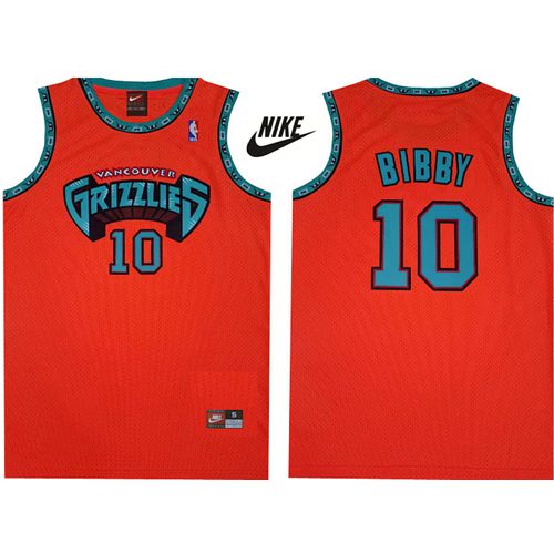 Grizzlies #10 Mike Bibby Orange Retro Jersey